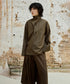 Retro Button Stand Collar Blouse